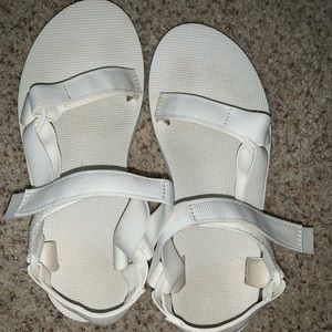 White TEVA sandals